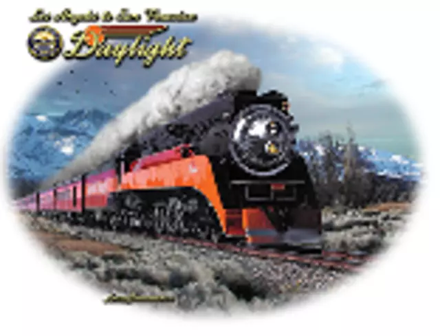 Adult DryBlend® T-Shirt - (DAYLIGHT IN WINTER TRAIN - SOUTHERN PACIFIC RAILROAD
