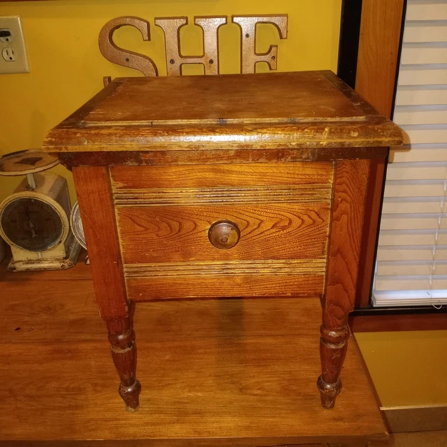 ANTIQUE OAK COMMODE Chamber Pot Potty Chair Toilet Wood Box Seat