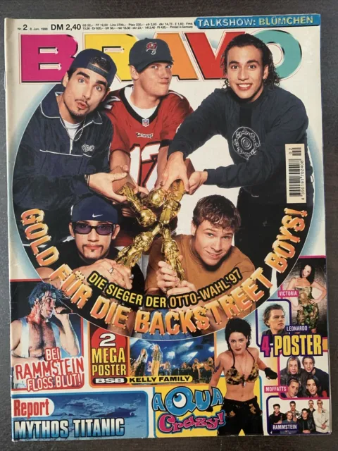BRAVO Nr.2 01/1998 Ohne Poster & Specials - Rammstein, Kelly Family, Moffatts