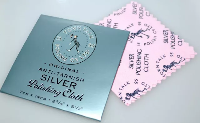 Town Talk Silver Jewellery Cleaning & Polishing Cloth Brand New 2