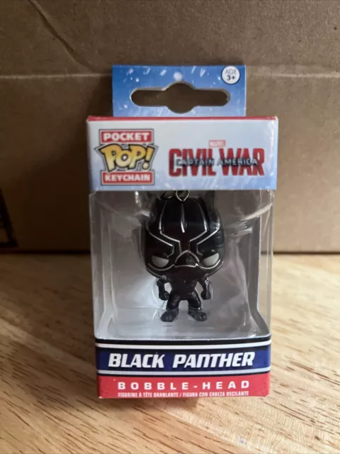 Black Panther Marvel Avengers Civil War Funko POP! Bobble-Head Pocket Keychain