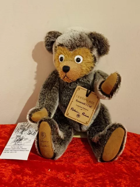 Vintage Robin Rive Roosevelt Cub Limited Edition Mohair Teddy Bear With Labels