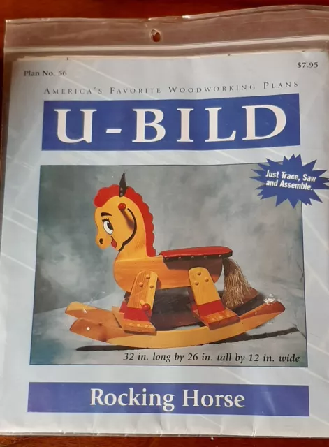 Reproducción vintage U-Bild Enterprises patrón n.o 56 caballo mecedor de madera de colección