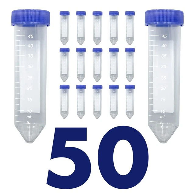Lot De 50 Tubes Coniques à Centrifuger 15ml Avec Bouchons à Vis - Marque Cole-Parmer