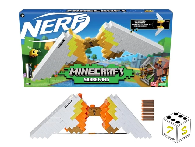 HASBRO NERF MINECRAFT Sabrewing motorisierter Bogen I mit 8 Nerf Darts ...