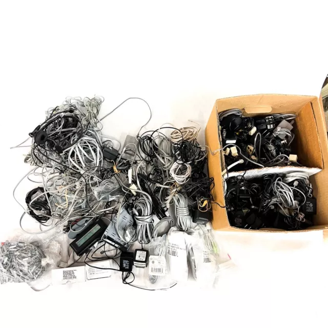 Huge Lot of Business Phone Accessories Cables Power Supplies Headsets Buttons