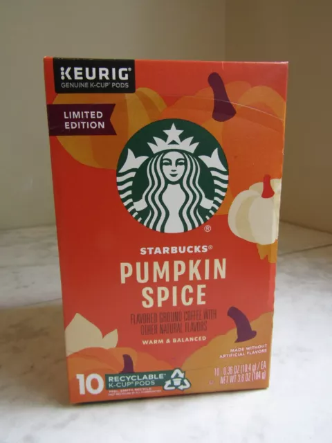 NIB Starbucks Pumpkin Spice K Cups Keurig Coffee 10 Pods Ct Box