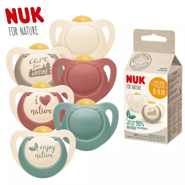 NUK Pour Nature Durable Caoutchouc Tétines Bébé Tétines pour Âges 0-36 Mois