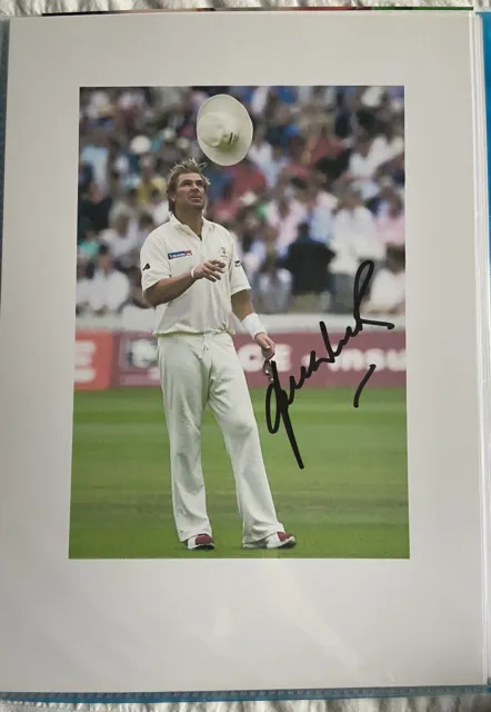 Shane Warne - Australia Cricket Signed A4 Picture +Coa