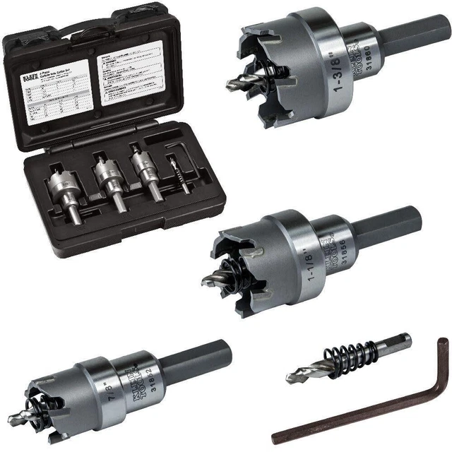 Klein Tools Carbide Hole Cutter Set 4 Pc