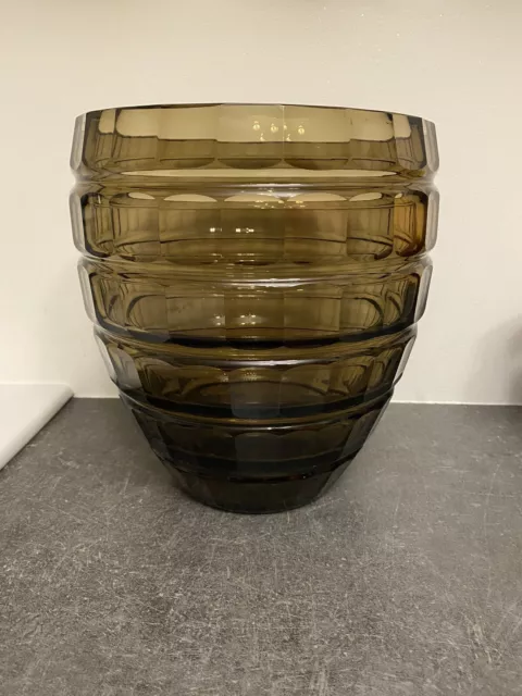 Vase en verre fumé Art Déco signé Daum Nancy France vers 1930