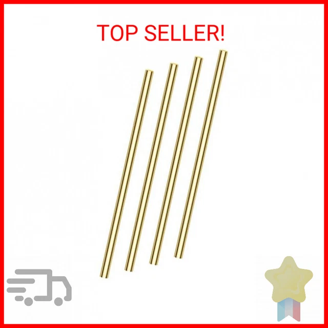 4 Pieces 12 inches 1/4 inch Brass Rods, Sutemribor Brass Solid Round Rod Lathe B