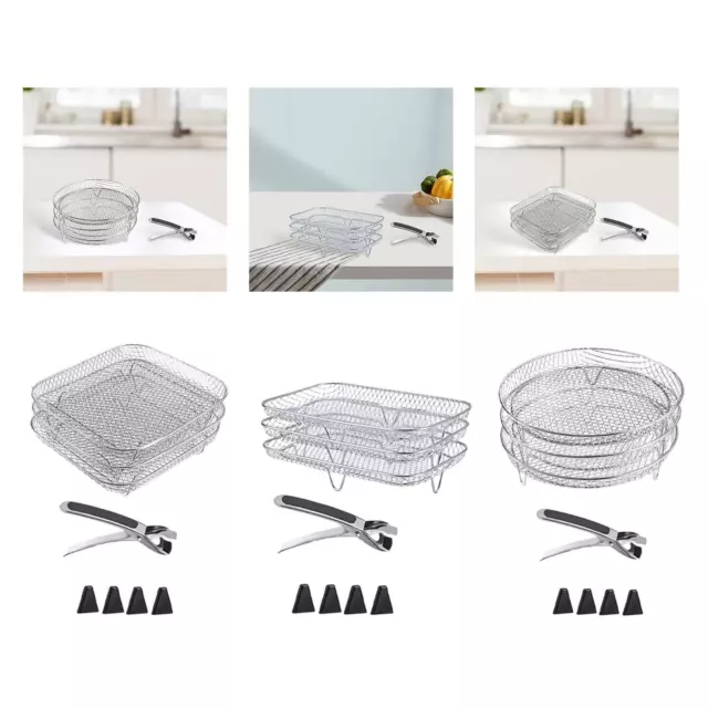 Air Fryer Rack Oven Grill Tray Baking Basket Pans Air Fryer Accessories