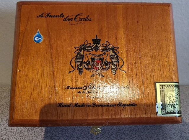 Wood Cigar Box Handmade Empty A Fuente Don Carlos Reserve  Holds 25 Cigars