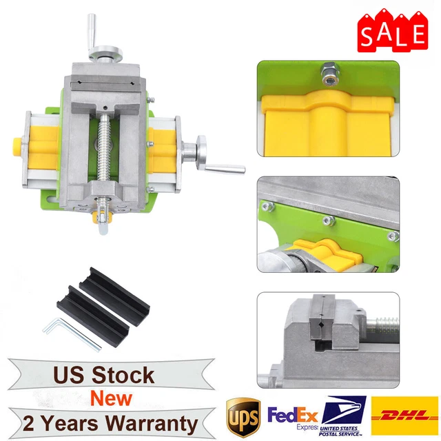 3" X-Y Crossed Flat Vise Compound Cross Over Slide Sliding For Drilling Tools