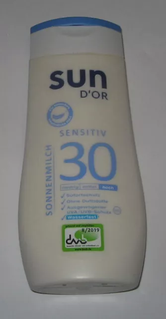 SUN D´OR SONNENMILCH SENSITIV 30 OHNE Duftstoffe 250 ml OvP