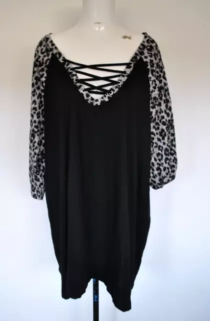 Plus size black short sleeve women stretchy tunic top blouse size 26-28 YOURS