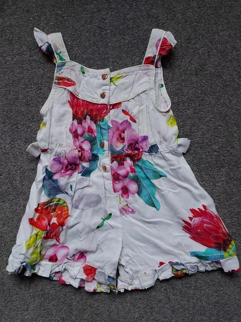 Girls White/Floral Summer Sunsuit/Playsuit Outfit, 2-3 Years, Ted Baker