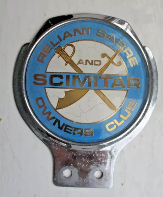 VINTAGE RELIANT SABRE and Scimitar Owners Club Car Badge Emblem by