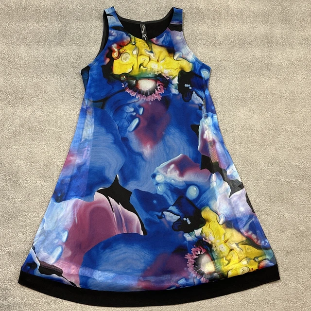 Elana Kattan Mini Dress Women’s Size Small Multicolor Sleeveless Crystal Flower