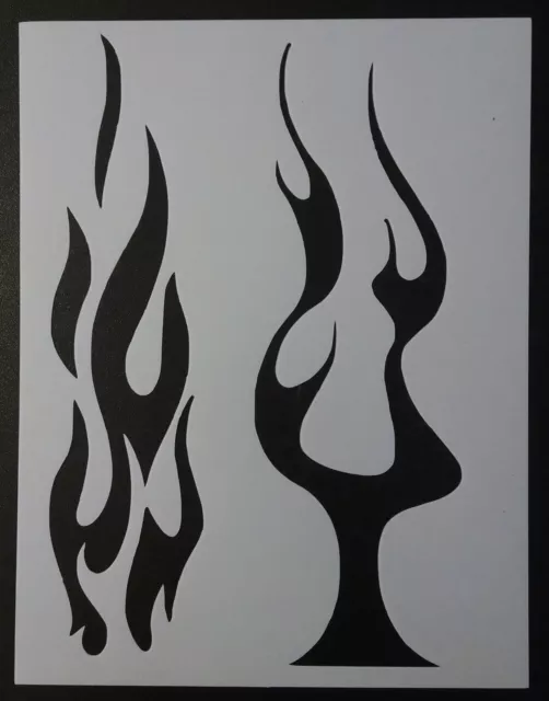 Large Flames Flame Biker Fire 8.5" x 11" Custom Stencil FAST FREE SHIPPING