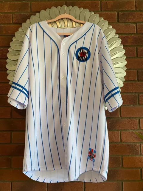 Maglia da baseball The Who ufficiale Merch Moving On Tour - bianco blu - taglia XL