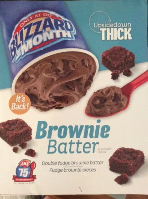 Dairy Queen Promotional Poster Double Fudge Brownie Batter Blizzard Treat DQ