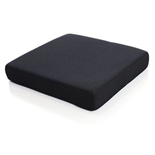 Almohadilla para silla cojín de asiento de espuma viscoelástica Mil millones 18 x 16 x 3 pulgadas 18Lx16Wx3H, negro