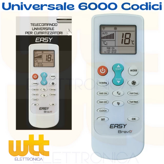 ELCART Telecomando Universale 11/22660-00 Per Aria Condizionata E Climatizzatore, Sostituto Semplice