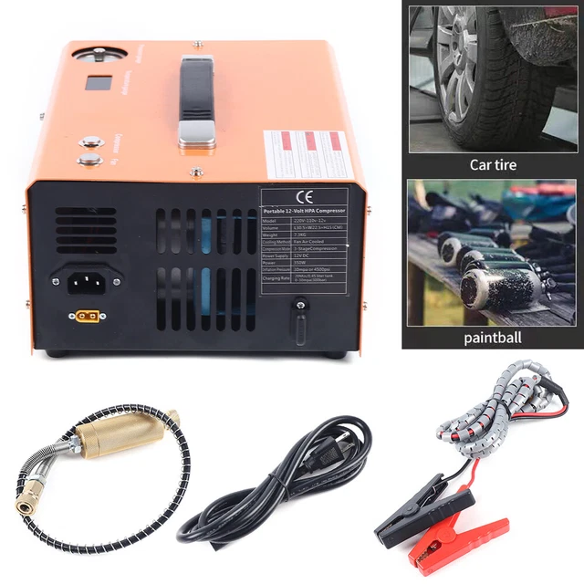 Portable  Air  Compressor Pump Auto Stop High Pressure 30MPa/4500psi 12V