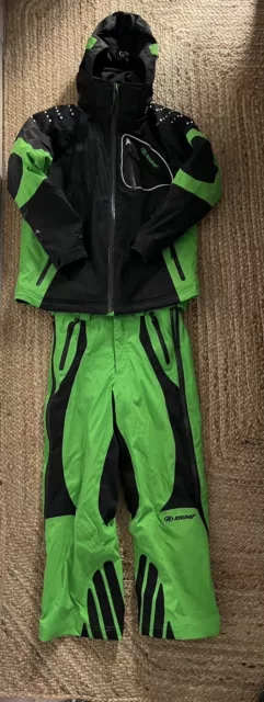 Ziener Ski Kinder Skihose Skijacke Gr. 140 152 Grün Schwarz Neuwertig