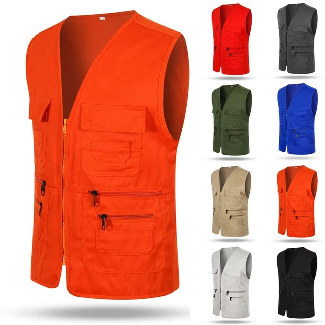 Gilet Léger Multi-Poches Homme - Sans Manches - Maille Respirante - Pour Pêche, Randonnée, Photographie