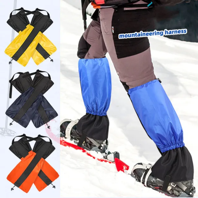 1 Pair Waterproof Outdoor Hiking Walking Climbing Snow Riding Legging Gaiters ~