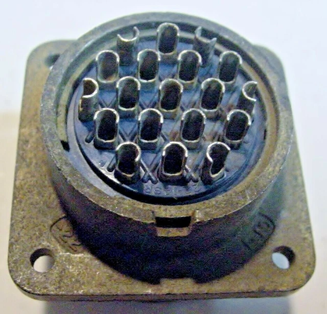 NOS Military Amphenol 19 Pin Female Chassis Connector AN3102A22-14S© On Blue Ins 3