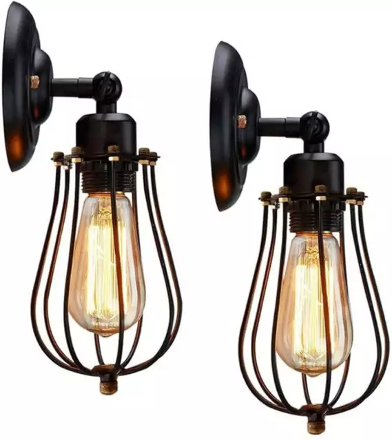 2X Retro Vintage Wandleuchte  Industrie WandLampe  E27 Flur Schlafzimmer Treppen