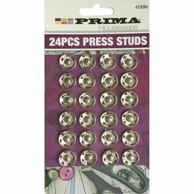 24x Metal snap fastener spring press studs popper button sew sewing rivet fabric