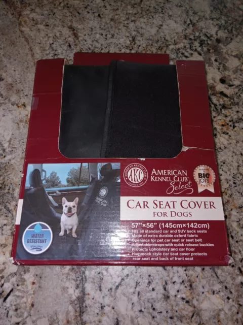 NEW American Kennel Club Black 57"x56" Car Seat Cover For Dogs Made In USA