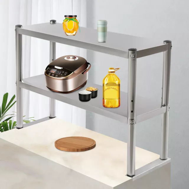Stainless Steel Wide Double Overshelf 36x12" For Prep Table Commercial Kitchen