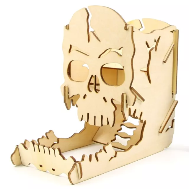 2X(Crâne Tour de DéS Crâne en Bois Sculpture DéS BoîTe à Rouleaux Facile po4218