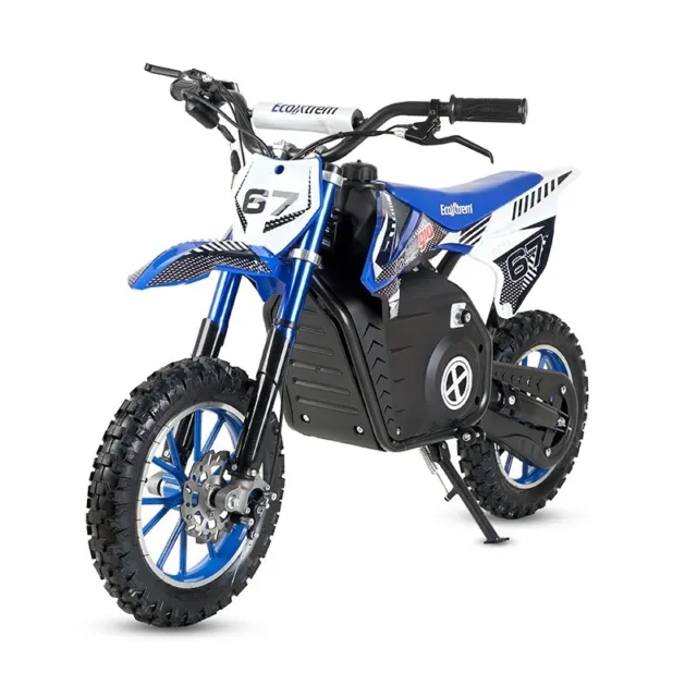 Mini moto electrica moto cross 1000w bateria de 36v infantil color blanca y azul