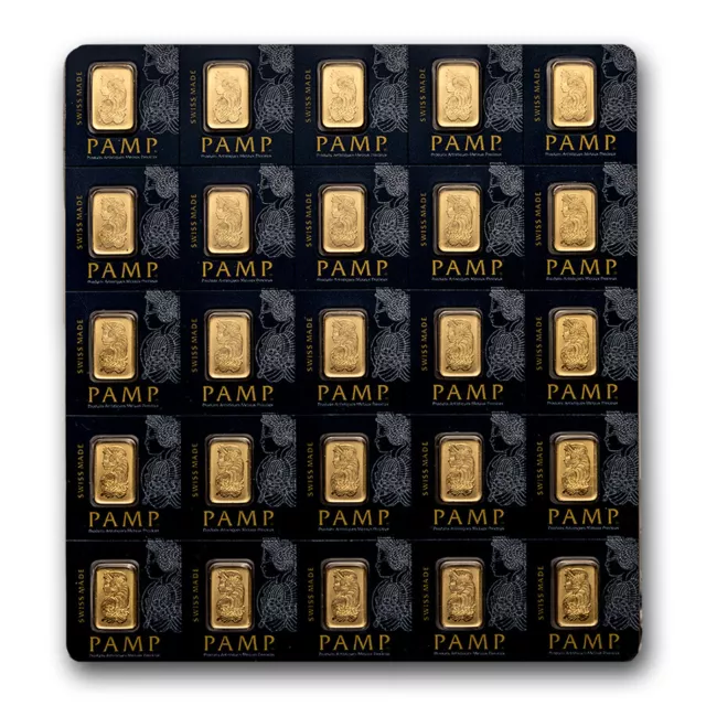 25x1 gram Gold Bar PAMP Suisse Multigram+25 (In Assay)