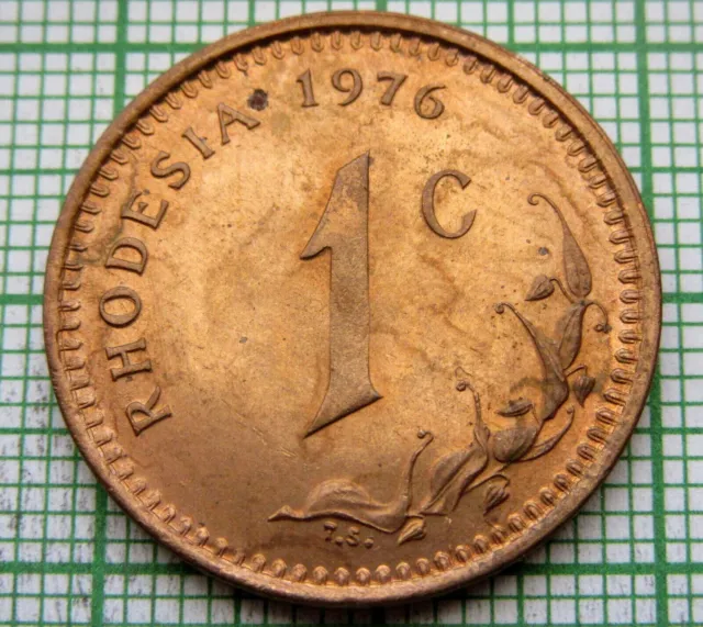 RHODESIA 1976 1 CENT, UNC - 1 coin - RHODESIA 1976 1 CENT, UNC km# 10
