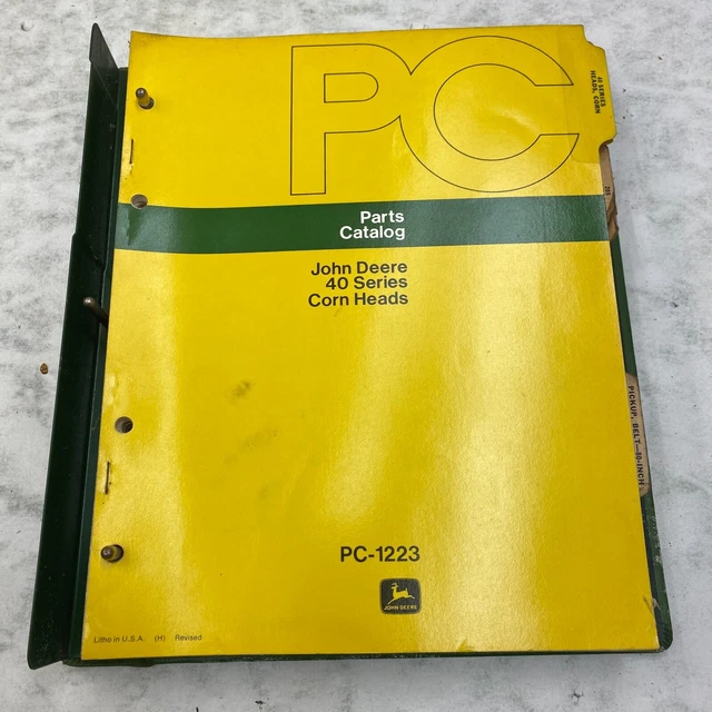 JOHN DEERE 40 Series Corn Heads Parts Catalog Manual OEM Book PC1223