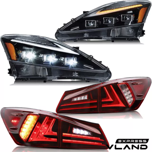 VLAND FULL LED Headlights Front+Rear Tail Lamps For Lexus IS250 350 IS F 2006-13