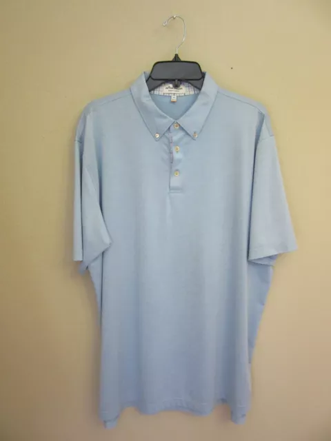 PETER MILLAR Summer Comfort Men's Blue Golf Short Sleeve Polo Shirt XL