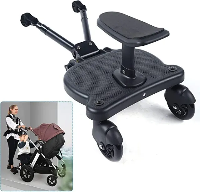 Baby Stroller Glider Board,Universal Stroller Ride Board with Detachable Seat