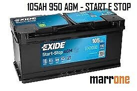 AGM Batteria auto EXIDE EK950 START STOP AGM 12V 95AH 850EN POSITIVO DX = VR850 