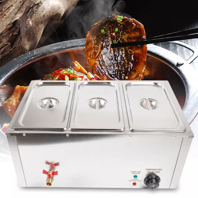 Elektrisch Speisewärmer Wärmebehälter Edelstahl Warmhalteplatte Buffetwärmer  DE