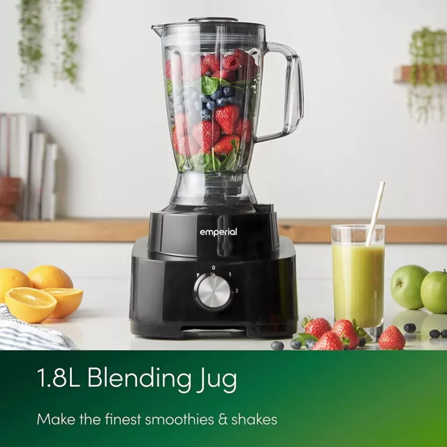 Emperial Küchenmaschine & Mixer Häcksler Teigmischer 2 Geschwindigkeit & Puls 1000 W 3