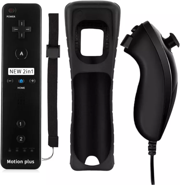 QUMOX Telecomando Wii, 2 in 1 Motion Plus integrato Remote di gioco controller c